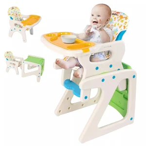 3-in-1 Adjustable Baby High Chair for Feeding & Playtime