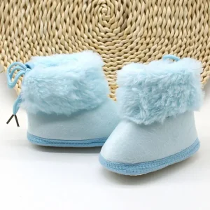 Cozy Winter Plush Baby Boots with Pom-Poms