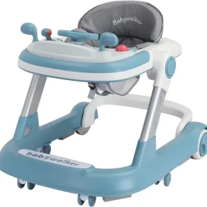 2-in-1 Foldable Baby Walker with Music & Feeding Tray