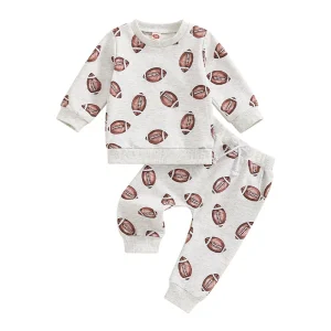 Autumn Baby Football Outfit – Long Sleeve Top & Pocket Pants Set