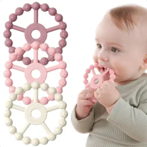 3-Pack Silicone Baby Teething Rings – Soft, Safe & Soothing Toys for 0–6 Months